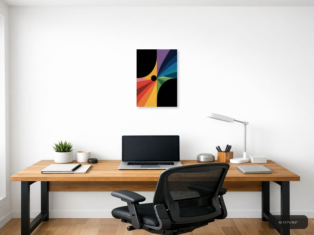 Colorful Radial Spectrum Circle Photography Wall Art — A3 / Office