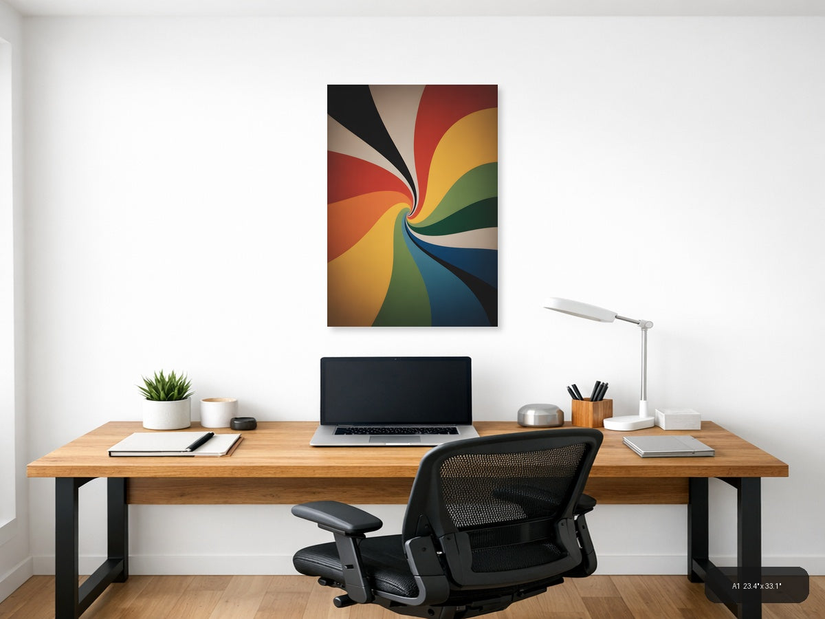 Colorful Spiral Swirl Abstract Photography Wall Art — A1 / Office
