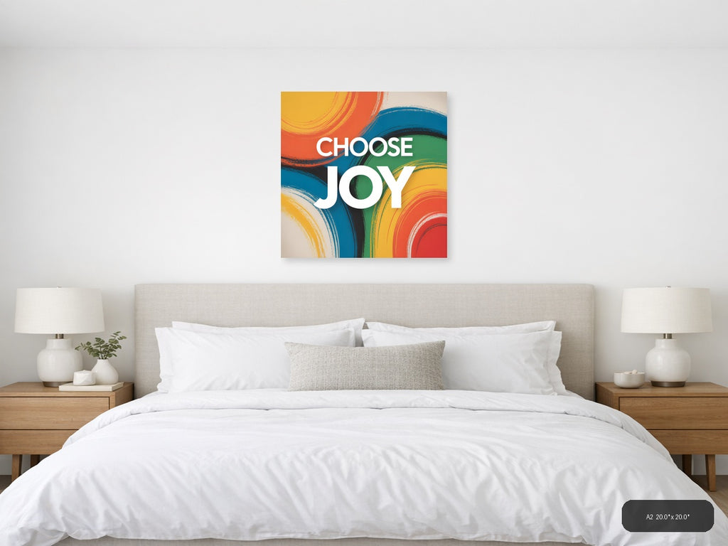 Choose Joy Abstract Colorful Brushstroke Wall Art — A2 / Bedroom