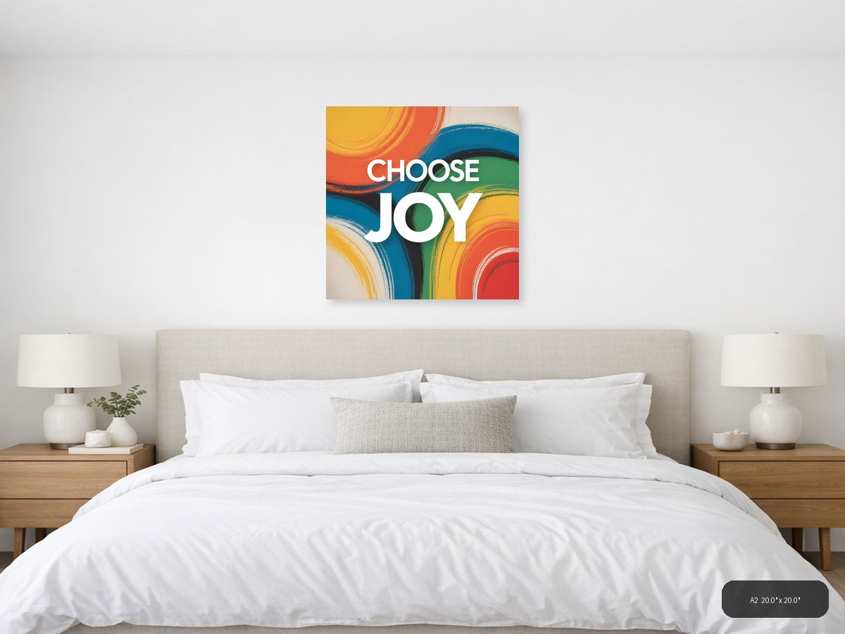 Choose Joy Abstract Colorful Brushstroke Wall Art — A2 / Bedroom
