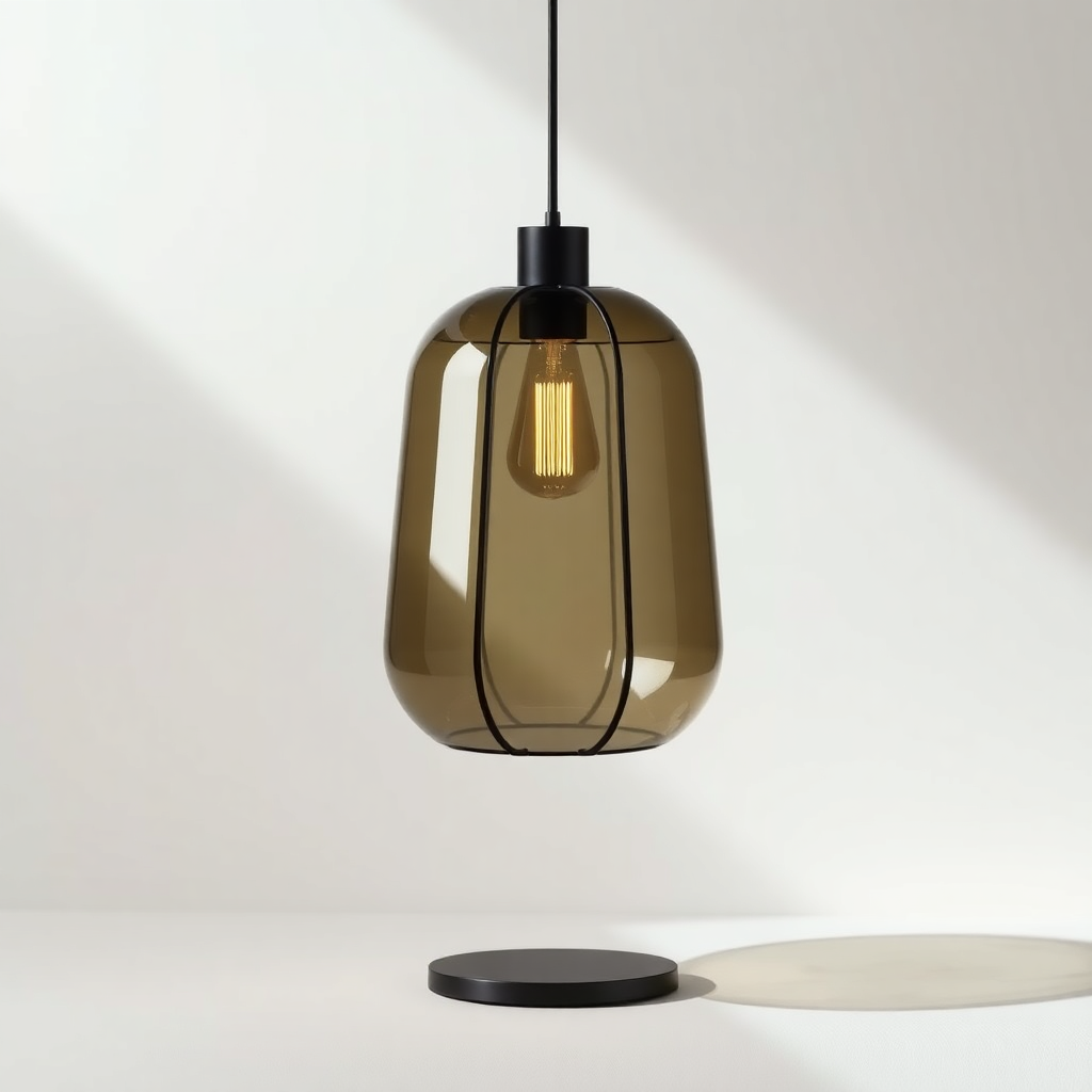 Minimalist Amber Glass Pendant Light Wall Art