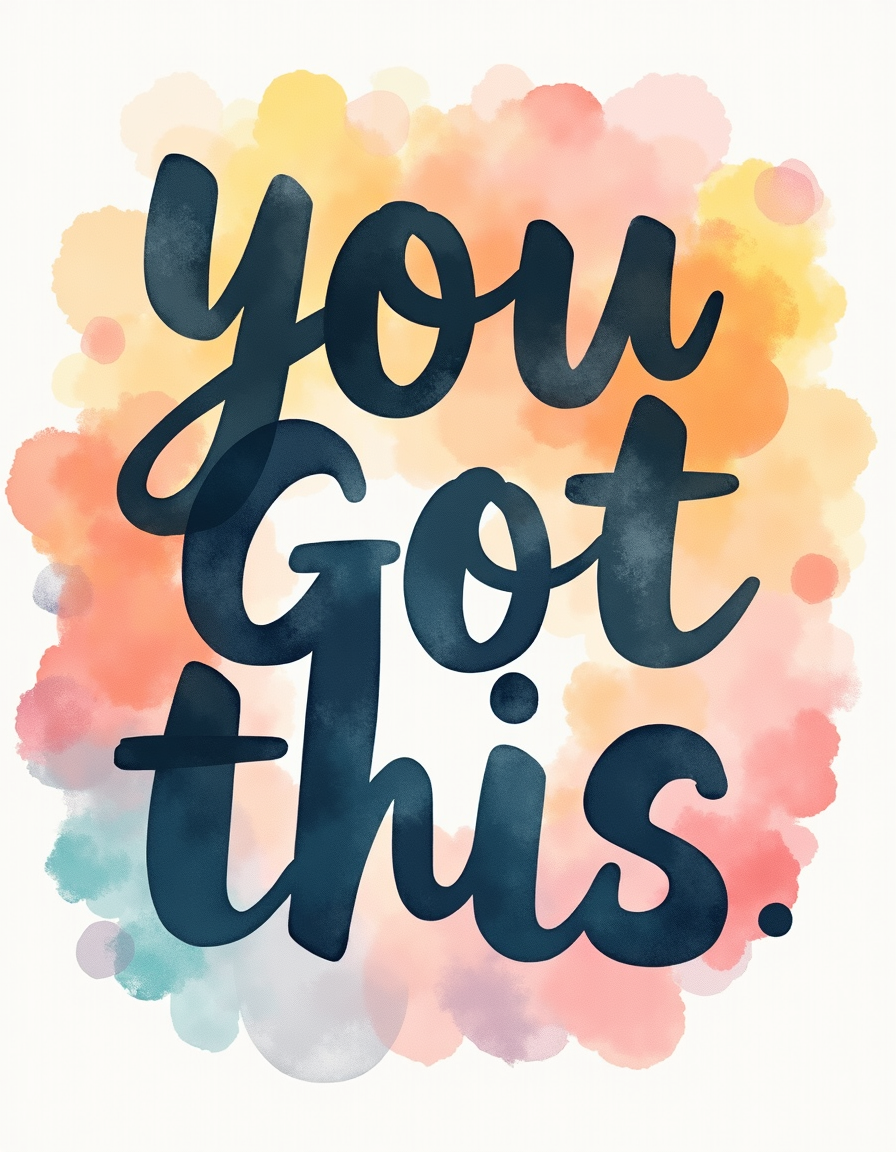 You Got This Watercolor Motivational Quote Wall Art