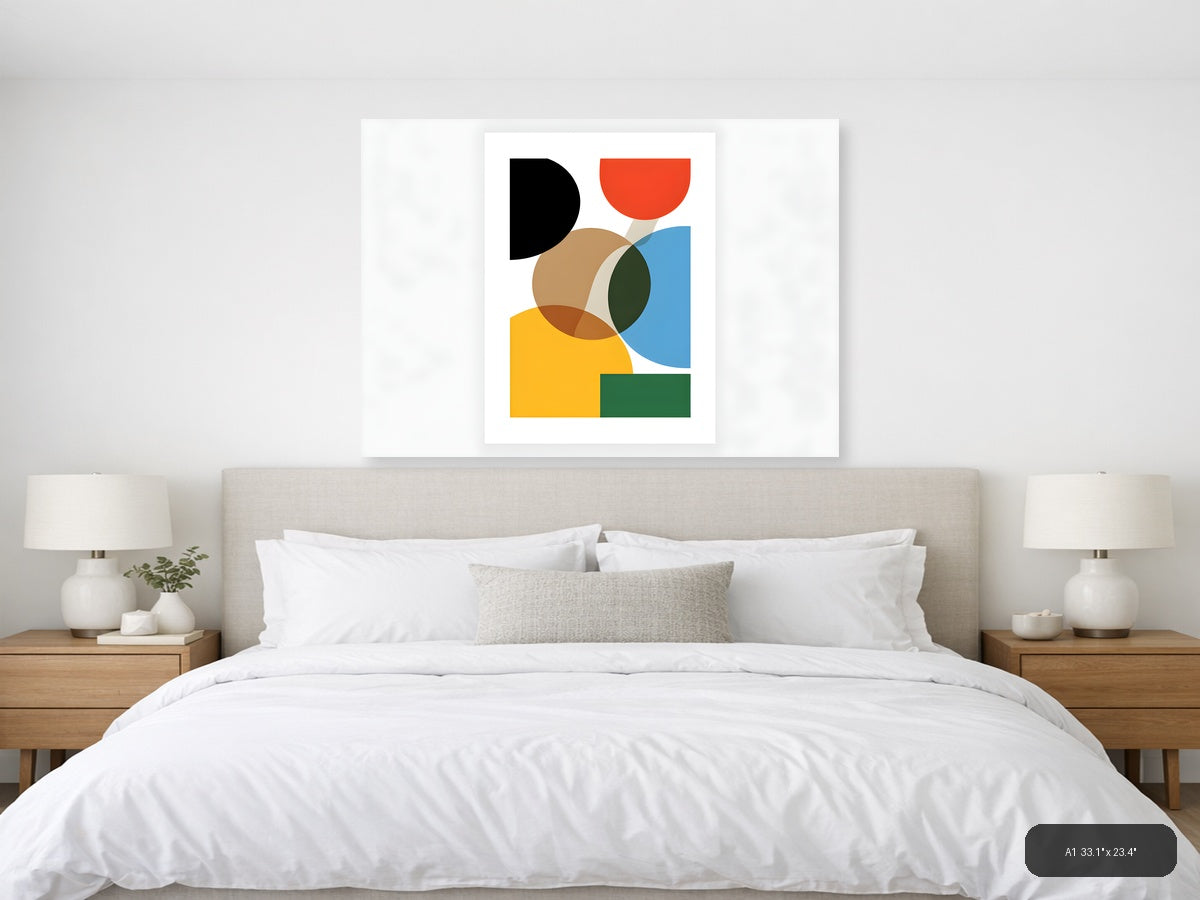 Minimalist Geometric Shapes Colourful Abstract Wall Art — A1 / Bedroom