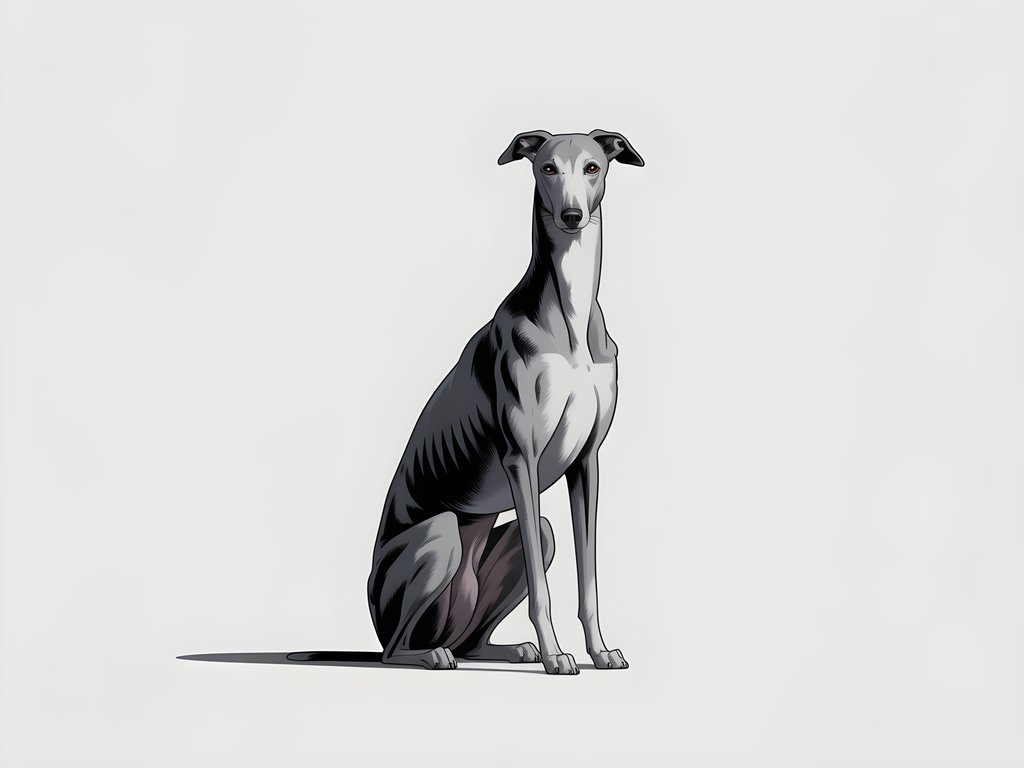 Minimalist Greyhound Sitting Portrait Wall Art