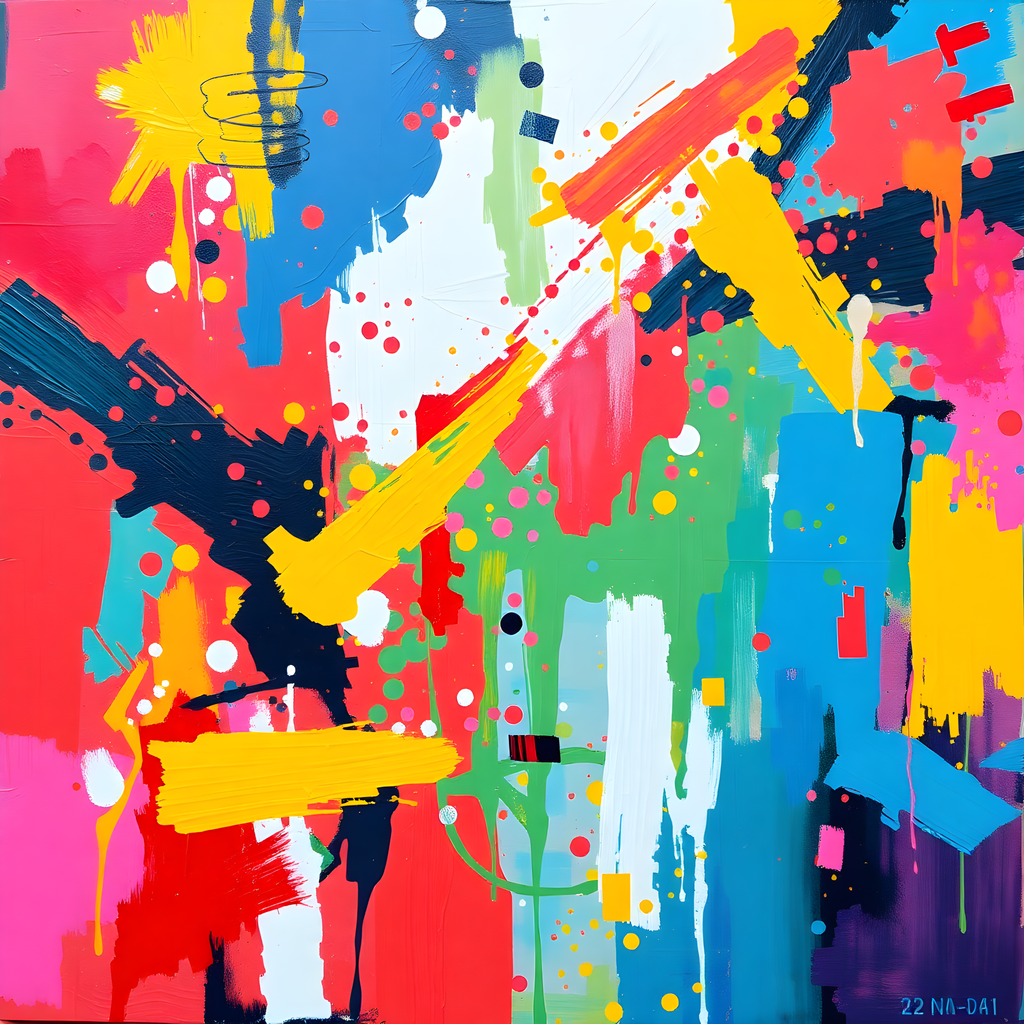 Vibrant Abstract Splash Pop Art Wall Art