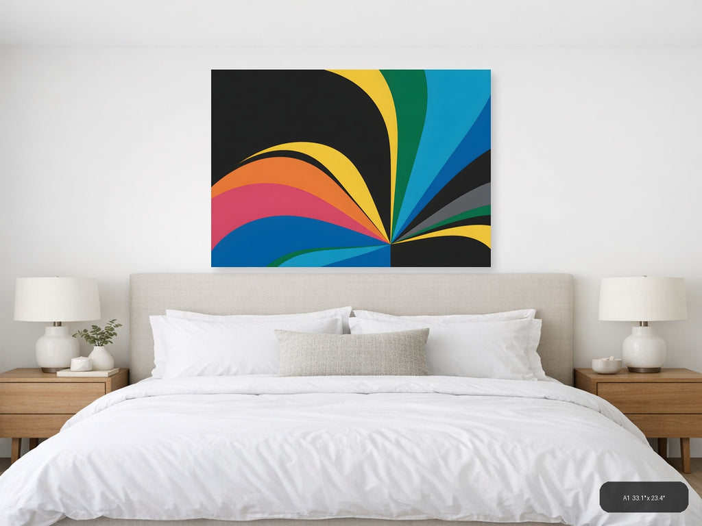 Colorful Rainbow Wave Abstract Photography Wall Art — A1 / Bedroom