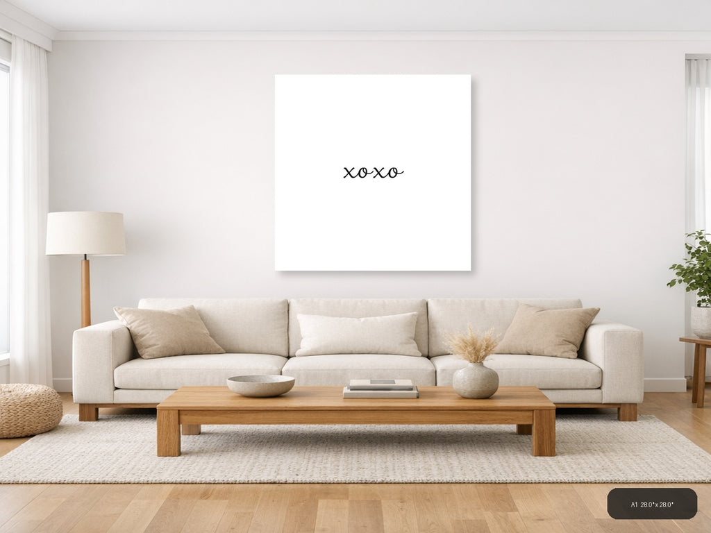 XOXO Minimalist Black Line Art Wall Art — A1 / Living Room