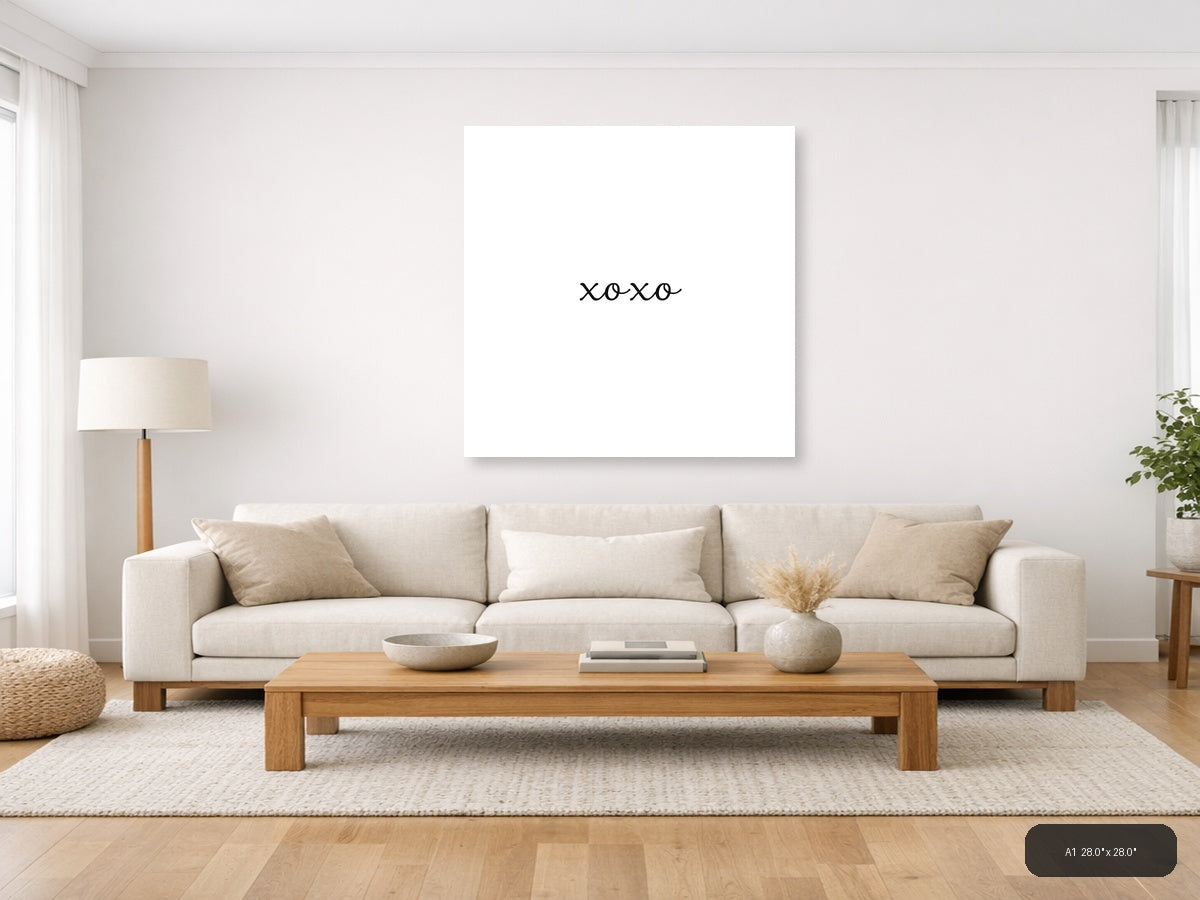 XOXO Minimalist Black Line Art Wall Art — A1 / Living Room