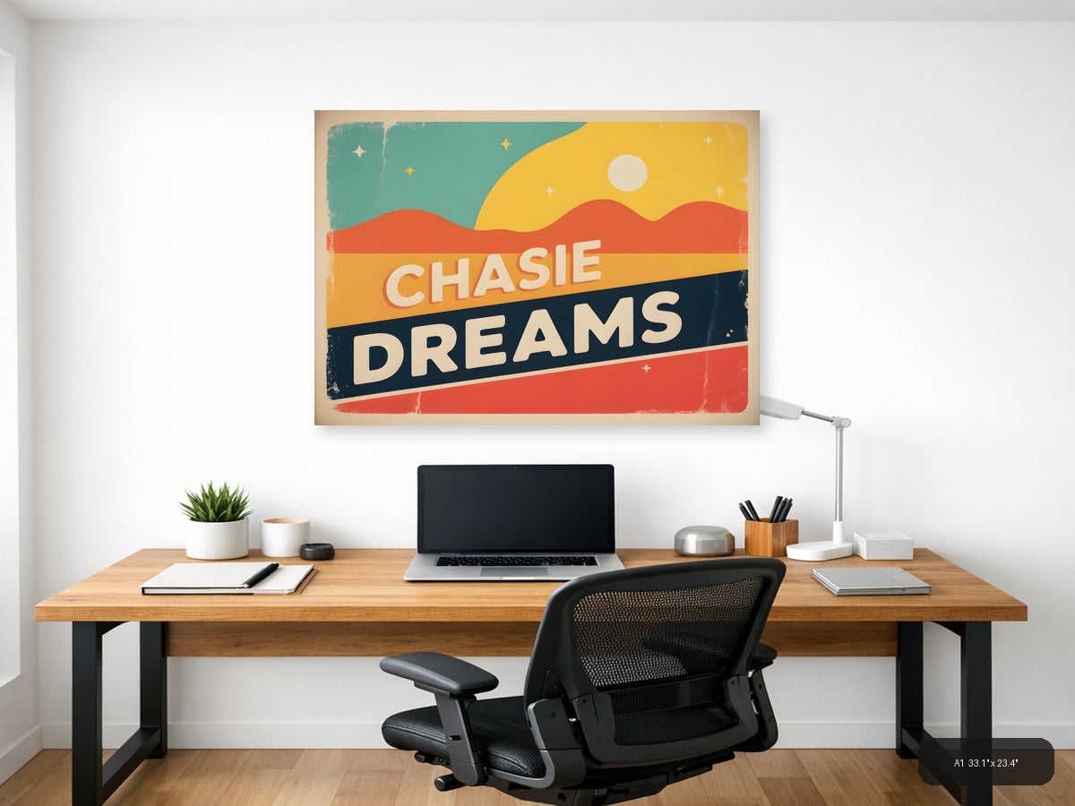 Chasie Dreams Vintage Desert Landscape Wall Art — A1 / Office