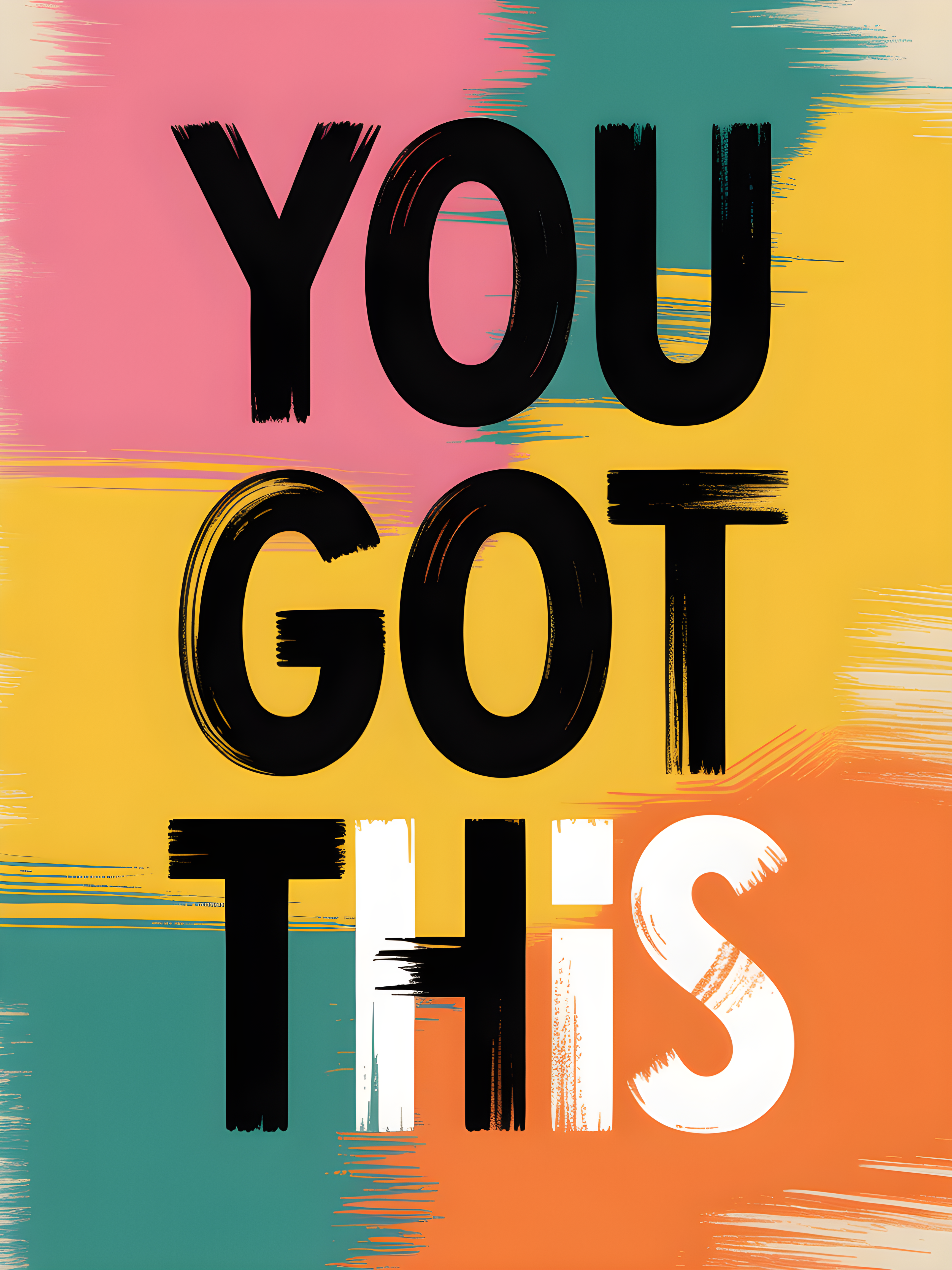 You Got This Motivational Abstract Colorblock Wall Art