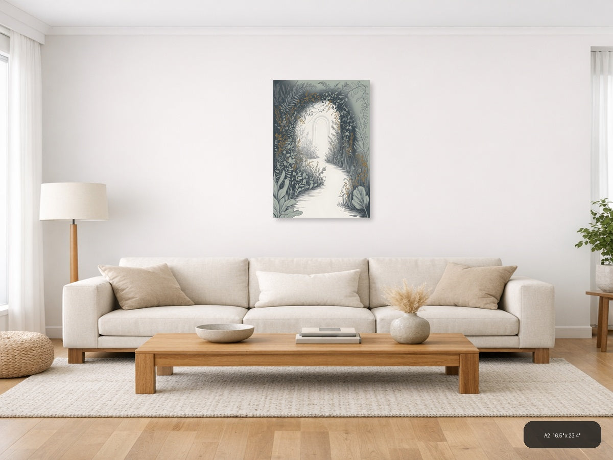 Botanical Garden Archway Line Art Wall Art — A2 / Living Room