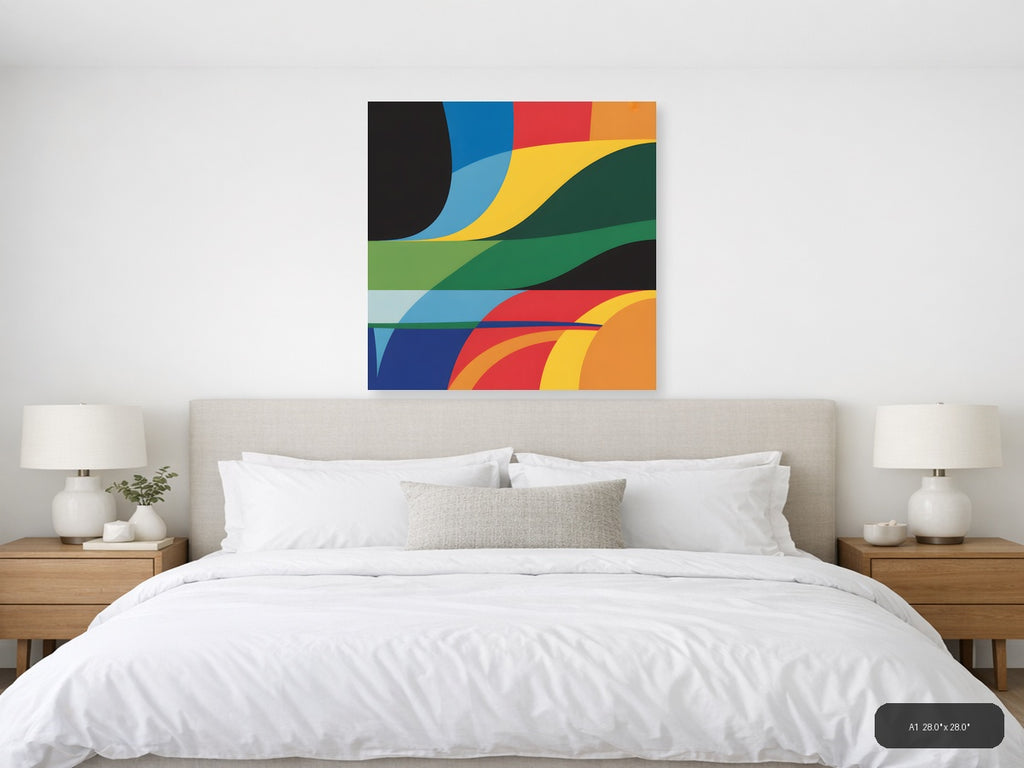 Colorful Abstract Waves Photography Wall Art — A1 / Bedroom