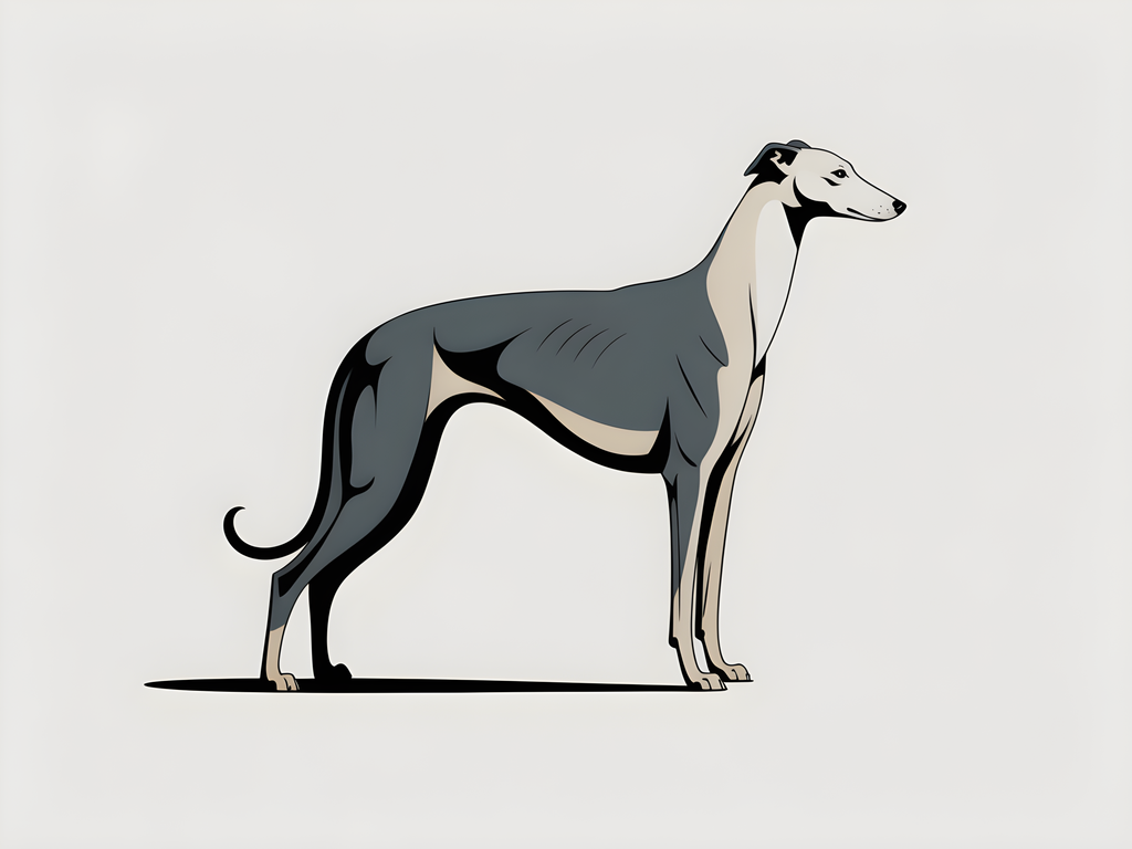 Minimalist Greyhound Dog Silhouette Landscape Wall Art