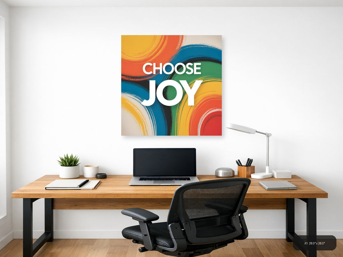 Choose Joy Abstract Colorful Brushstroke Wall Art — A1 / Office