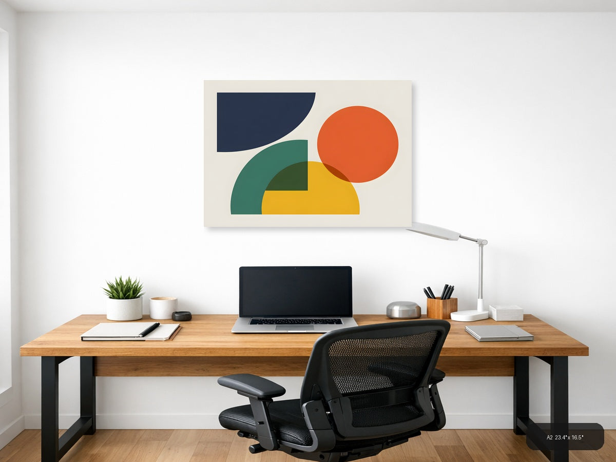 Minimalist Geometric Shapes Abstract Wall Art — A2 / Office