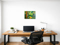 Forest Path Abstract - Vibrant Trees & Stones Wall Art — A4 / Office