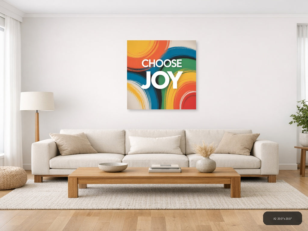 Choose Joy Abstract Colorful Brushstroke Wall Art — A2 / Living Room