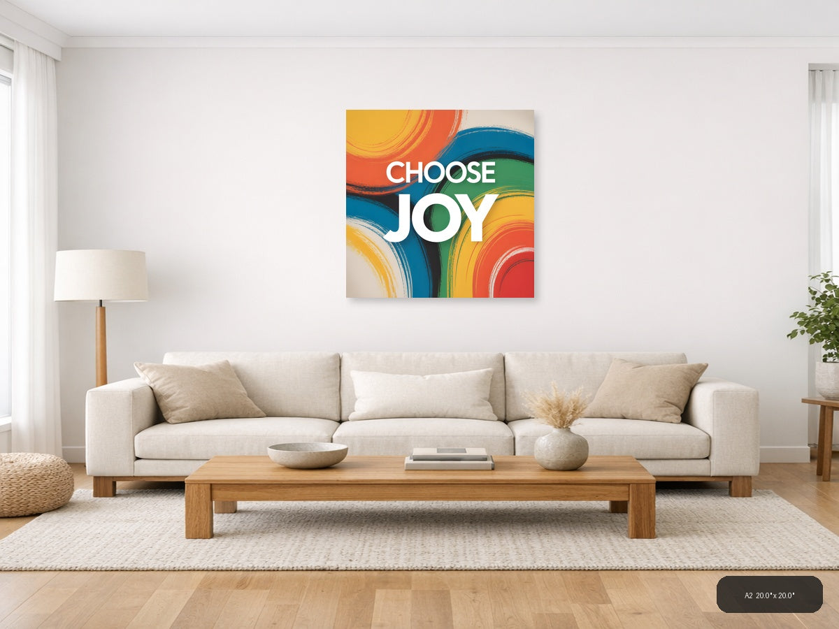Choose Joy Abstract Colorful Brushstroke Wall Art — A2 / Living Room