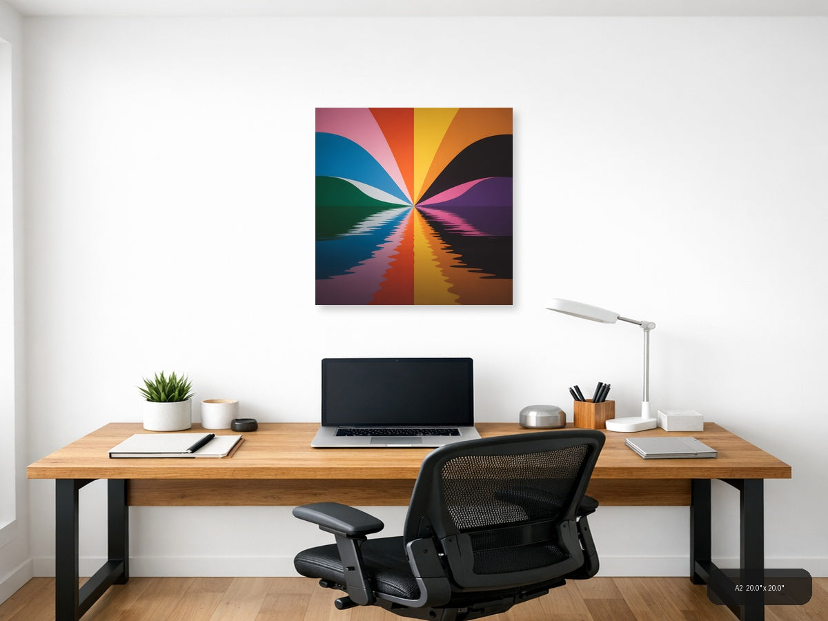 Colorful Radiant Sunset Reflection Photography Wall Art — A2 / Office