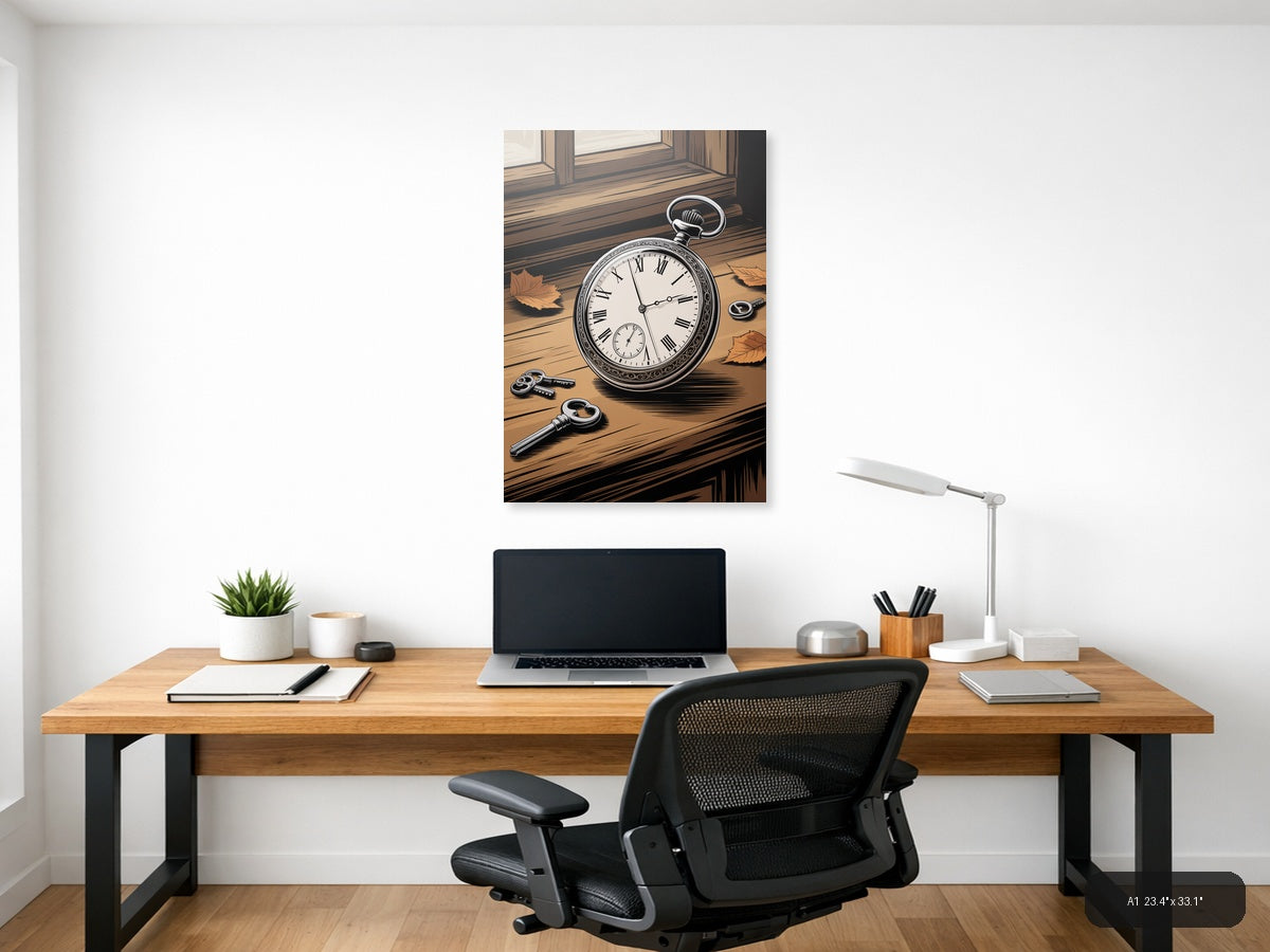 Line Art — Vintage (Portrait) Canvas Print | Vintage Wall Art | A4 A3 A2 A1 — A1 / Office