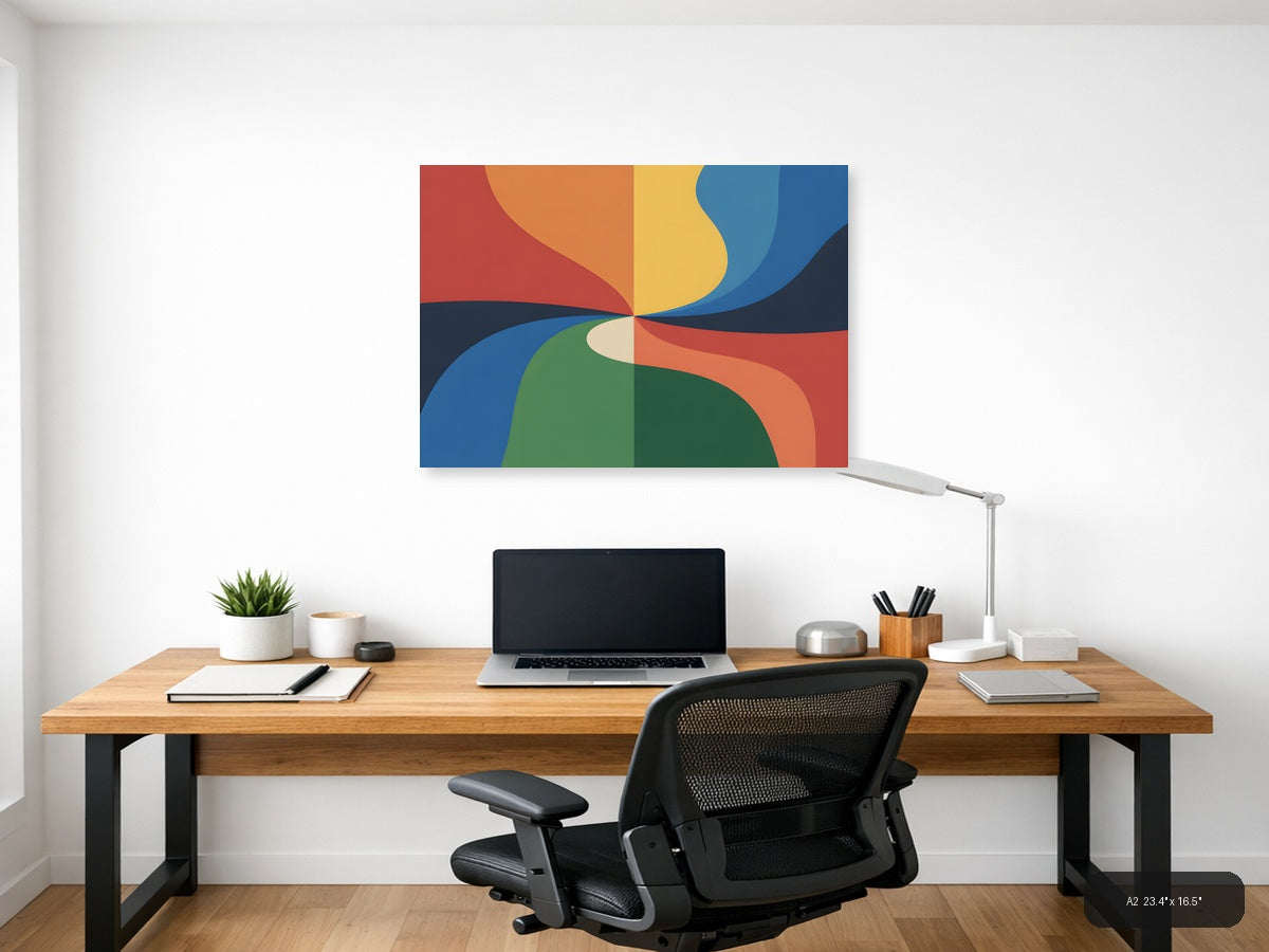 Colorful Abstract Flowing Shapes Photography Wall Art — A2 / Office