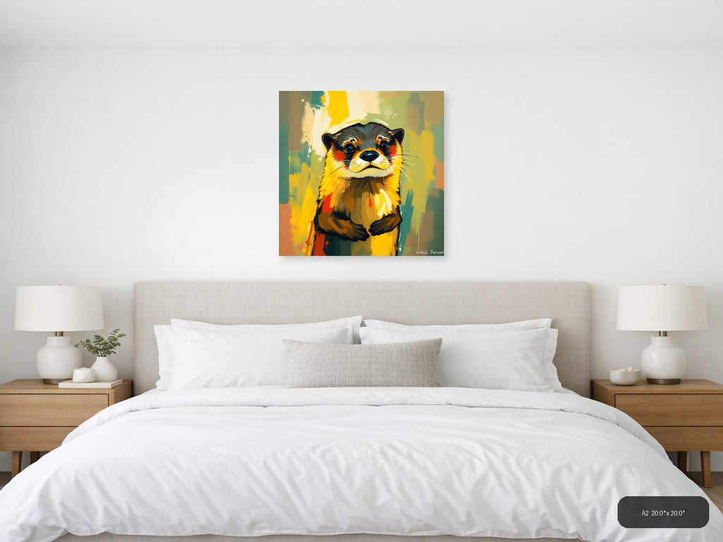 Colorful Otter Abstract Portrait Wall Art — A2 / Bedroom