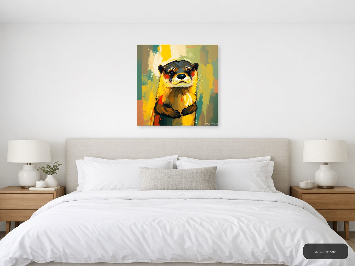 Colorful Otter Abstract Portrait Wall Art — A2 / Bedroom