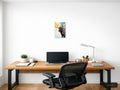 Abstract Moose Head Portrait Colorful Modern Wall Art — A4 / Office