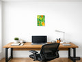 Abstract Four Leaf Clover with Heart - Green Wall Art — A4 / Office