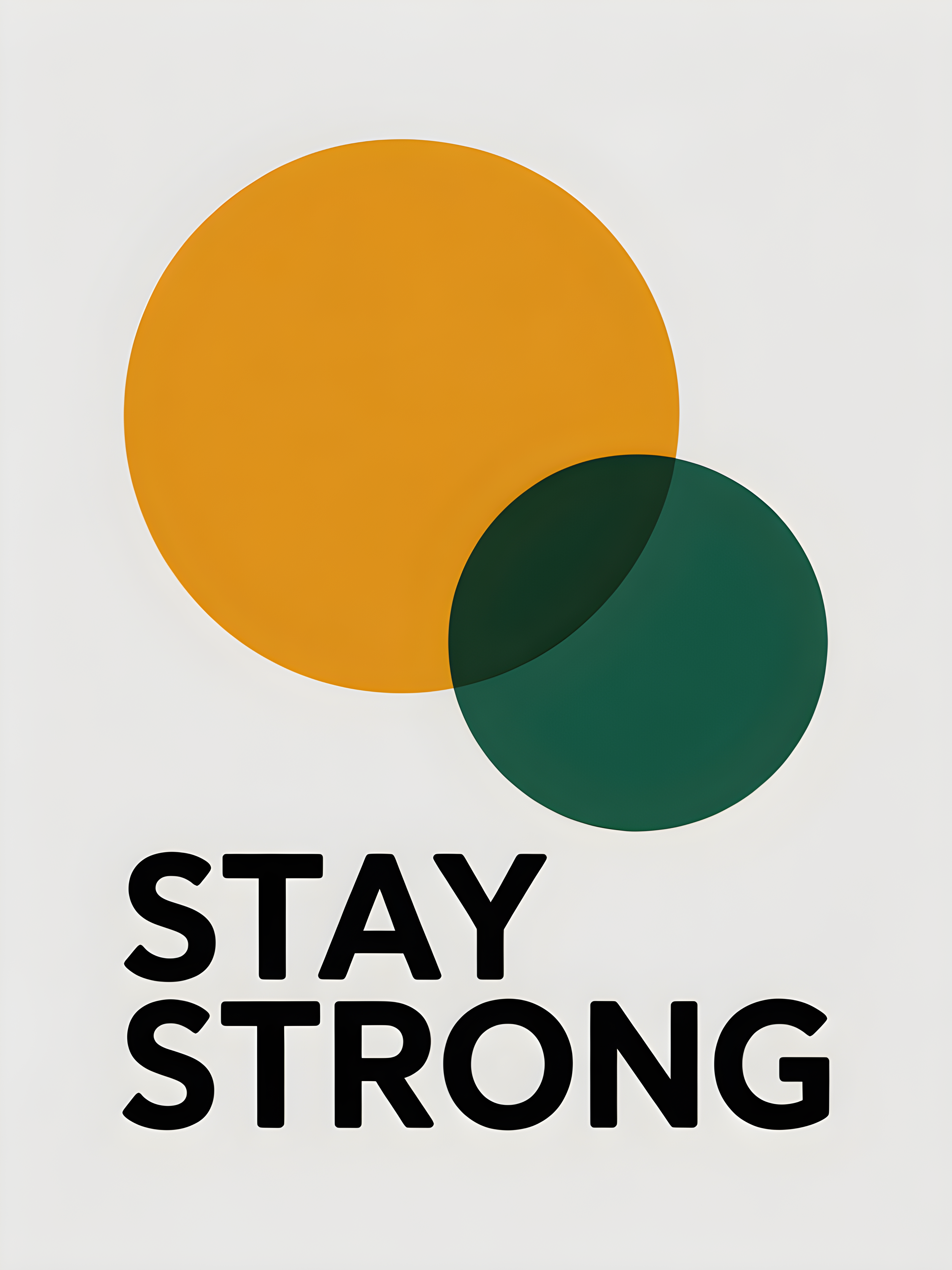 Stay Strong Minimalist Circle Overlap Wall Art