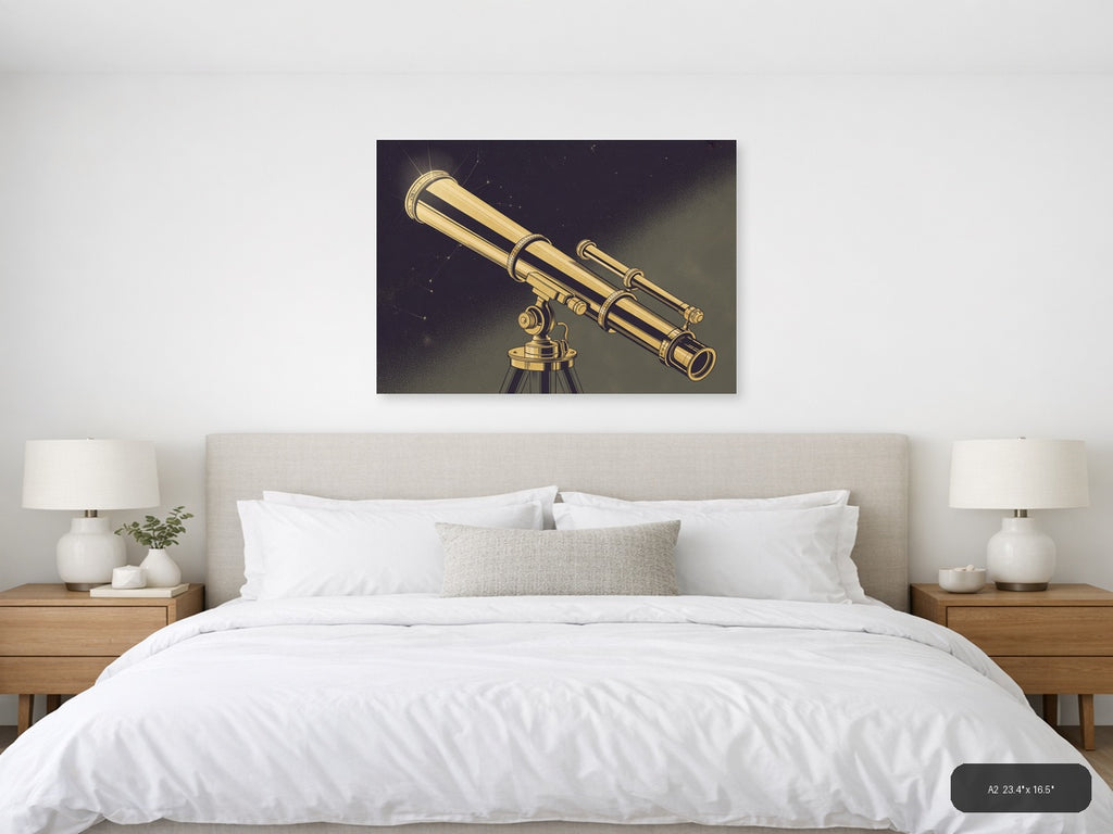 Brass — Vintage (Landscape) Canvas Print | Vintage Wall Art | A4 A3 A2 A1 — A2 / Bedroom