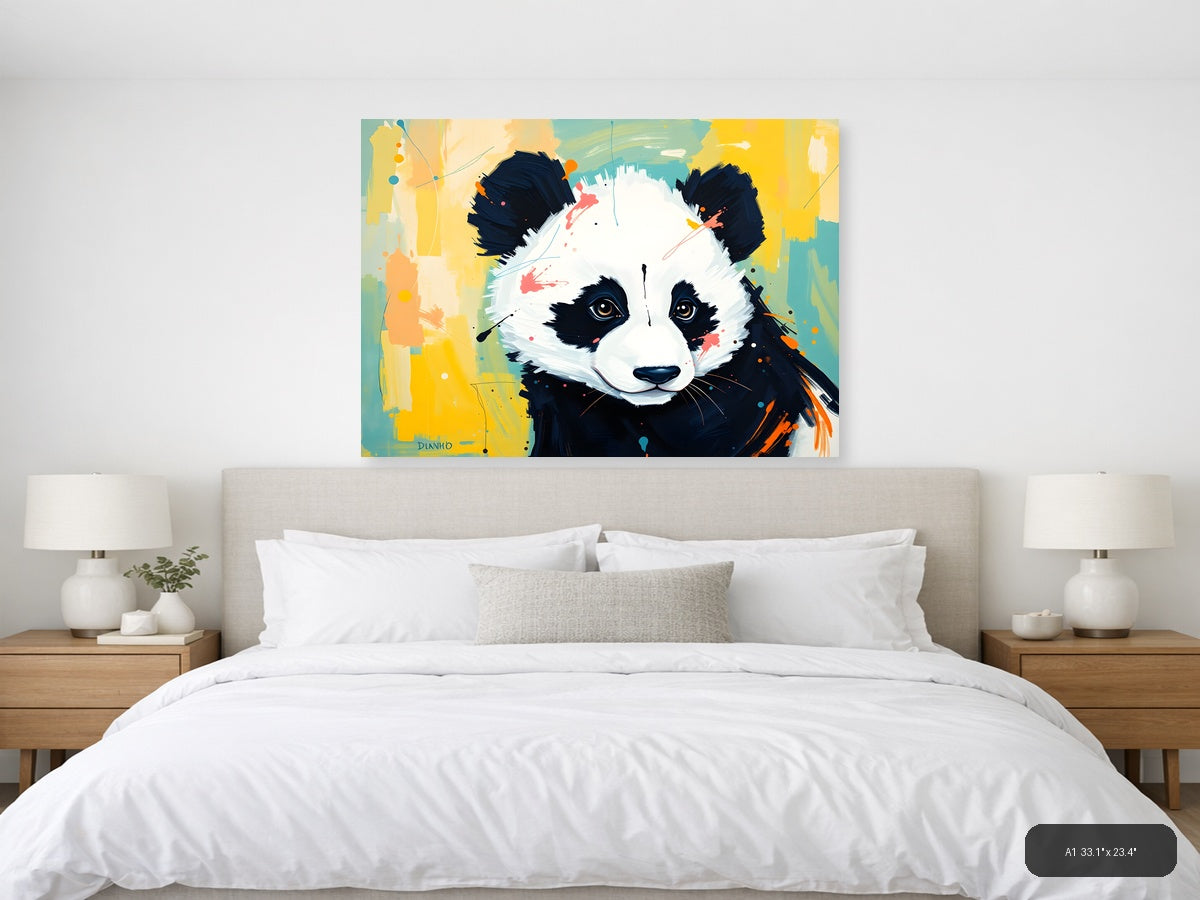 Abstract Panda Face Pop Art Modern Wall Art — A1 / Bedroom