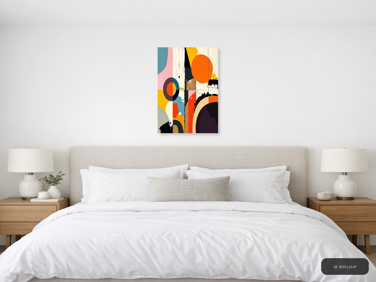 Vibrant Abstract Geometric Circles Modern Wall Art — A2 / Bedroom