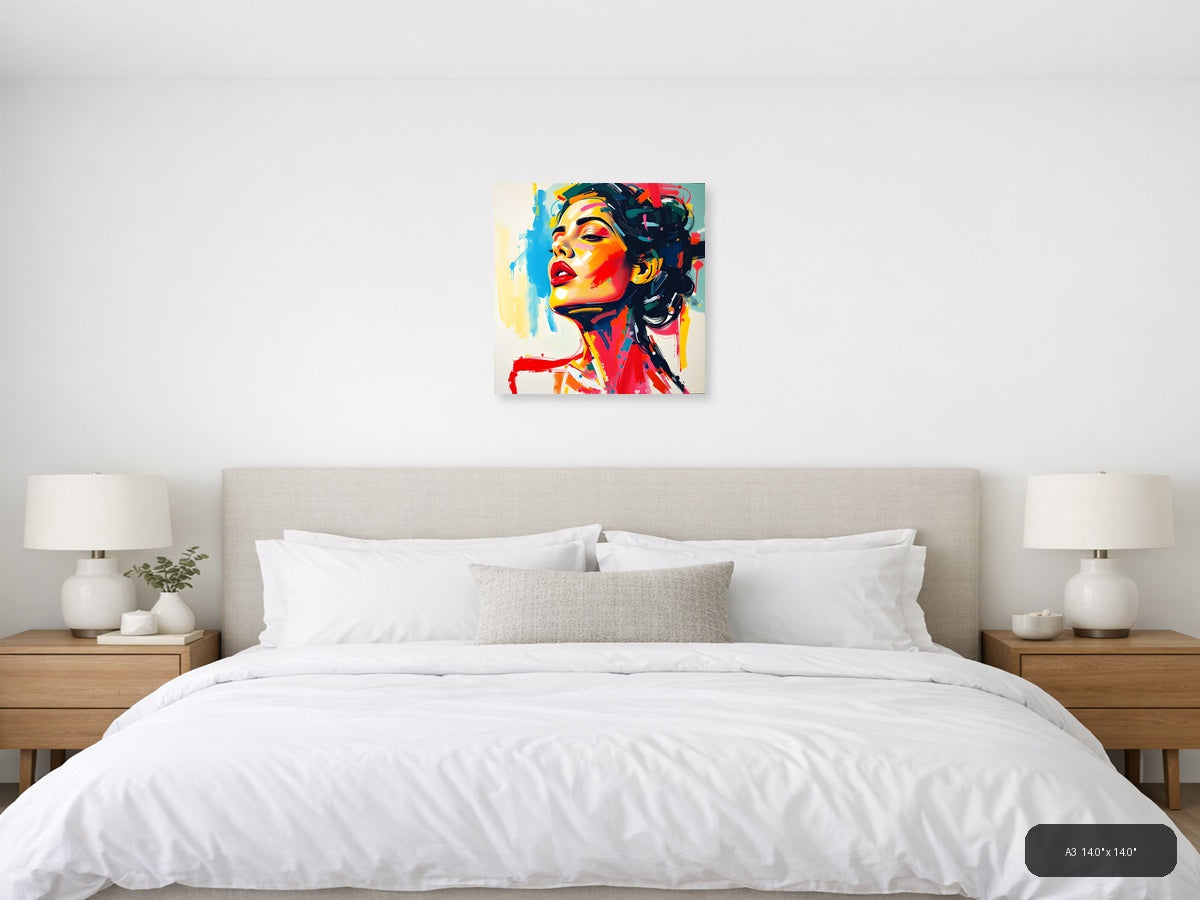 Colorful Abstract Portrait Pop Art Style Wall Art — A3 / Bedroom