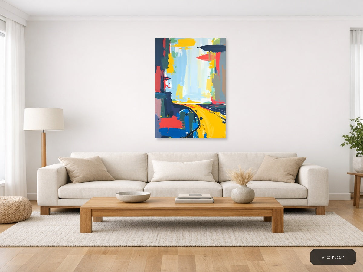 Vibrant Abstract Expressionist Composition Wall Art — A1 / Living Room