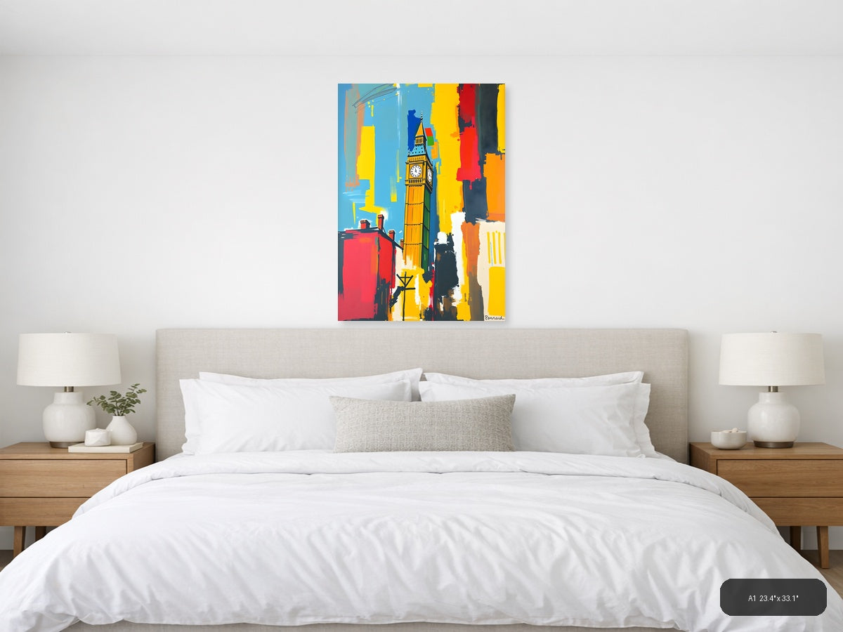 Big Ben London Abstract Colorful Pop Art Wall Art — A1 / Bedroom