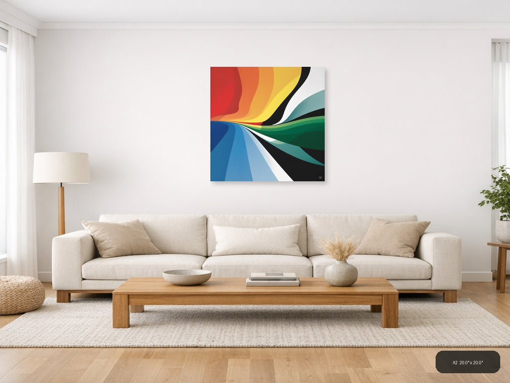 Colorful Abstract Wave Flow Modern Photography Wall Art — A2 / Living Room