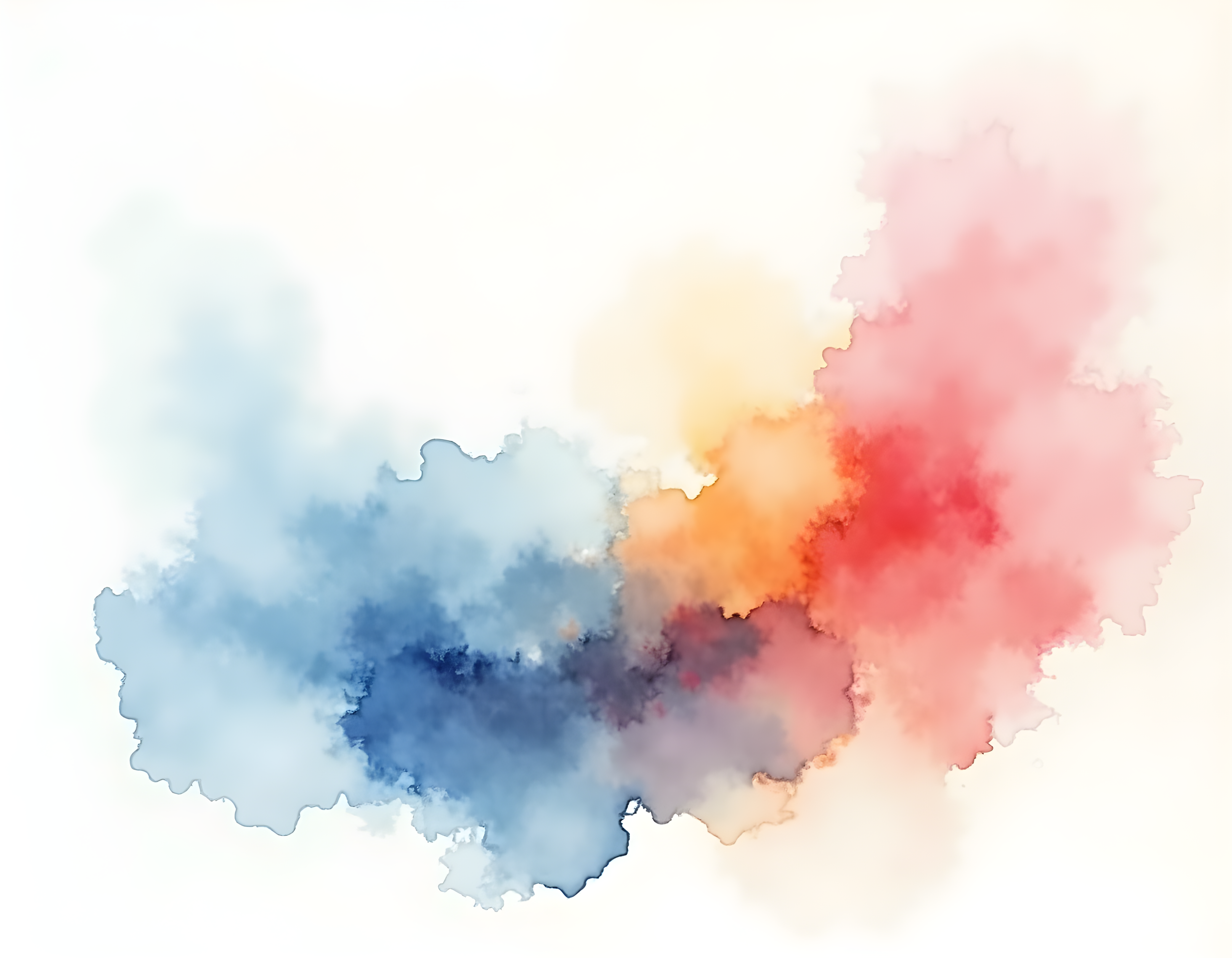 Abstract Watercolor Map China Blue Red Pink Wall Art