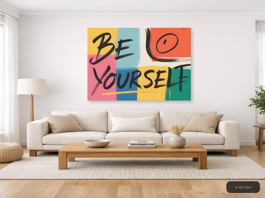 Be Yourself Abstract Colorblock Pop Art Wall Art — A1 / Living Room
