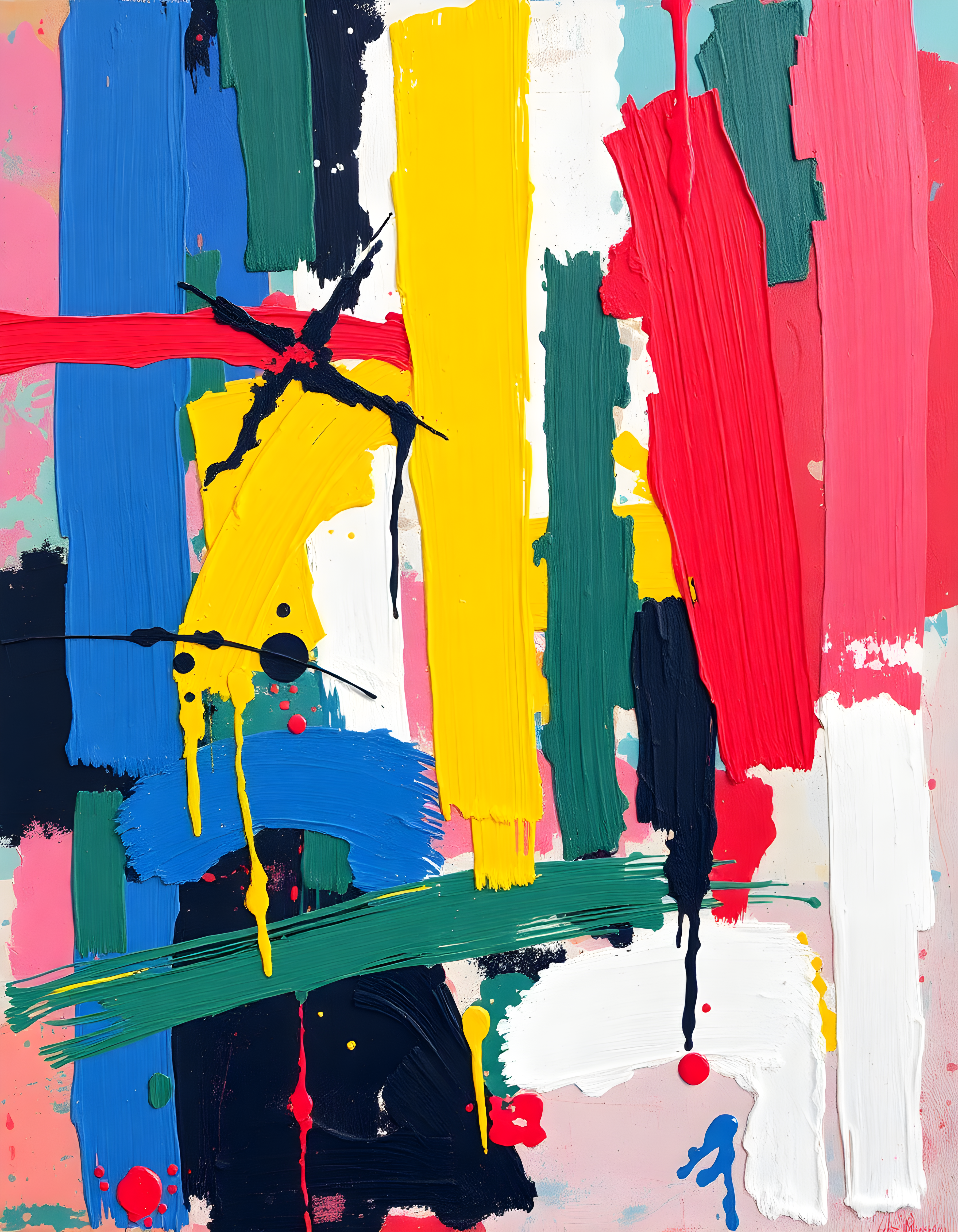 Vibrant Abstract Expressionist Portrait Wall Art