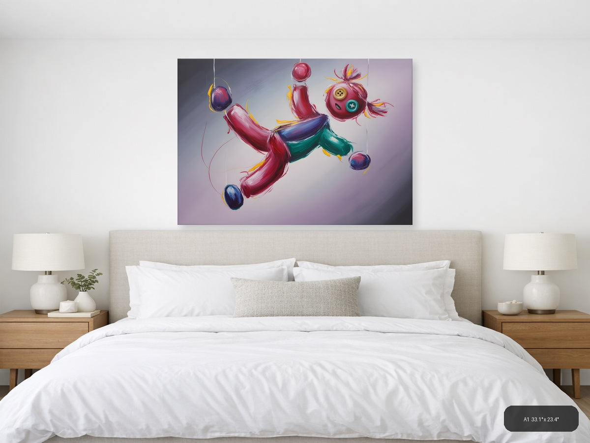 Vibrant Abstract Floating Objects Landscape Wall Art — A1 / Bedroom