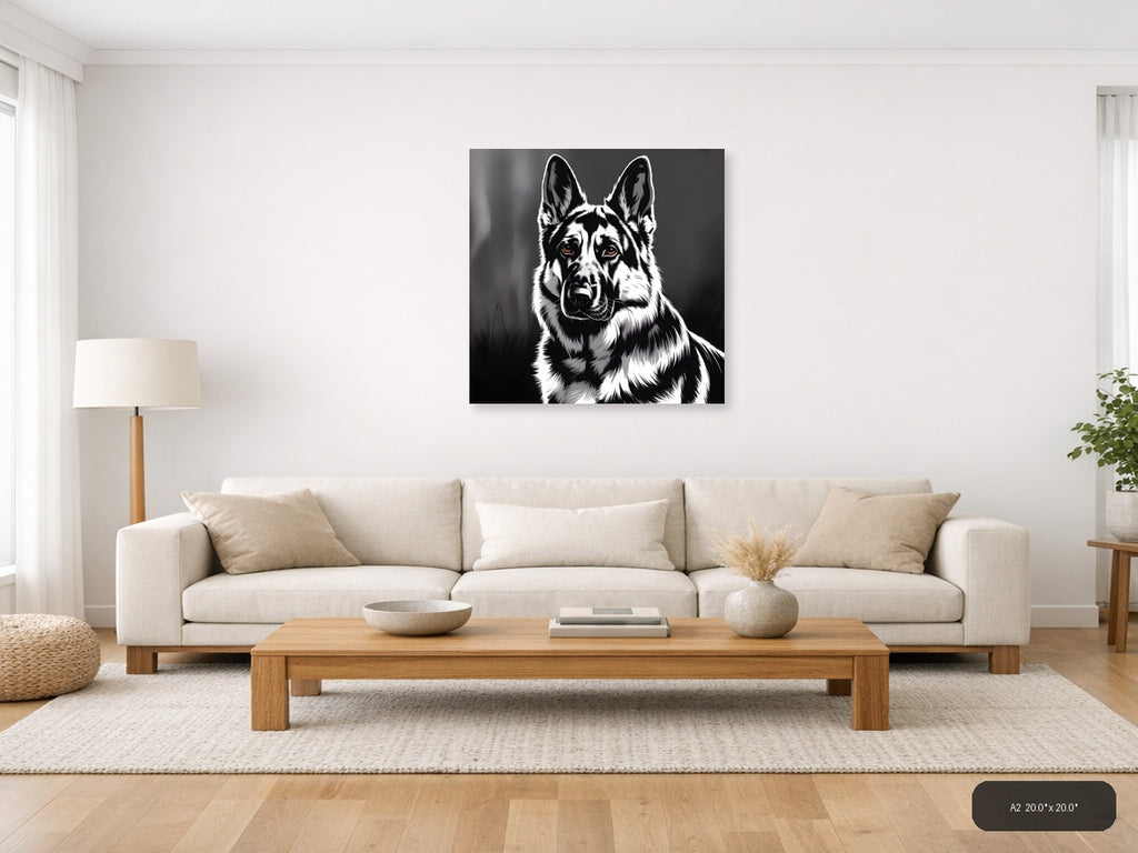 Black and White Corgi Portrait Photography Wall Art — A2 / Living Room