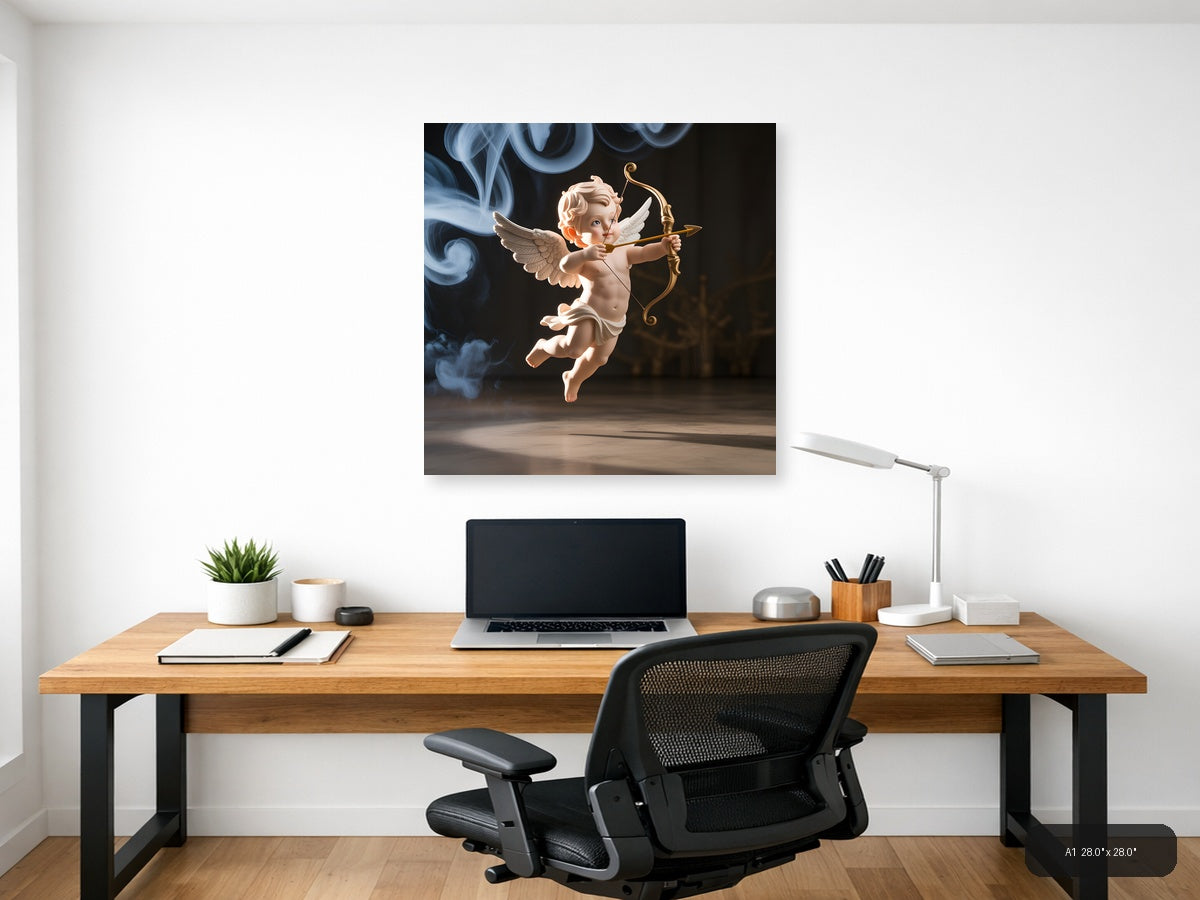 Cupid Angel with Bow and Arrow Photography Wall Art — A1 / Office