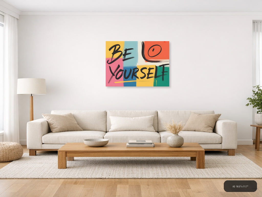 Be Yourself Abstract Colorblock Pop Art Wall Art — A3 / Living Room