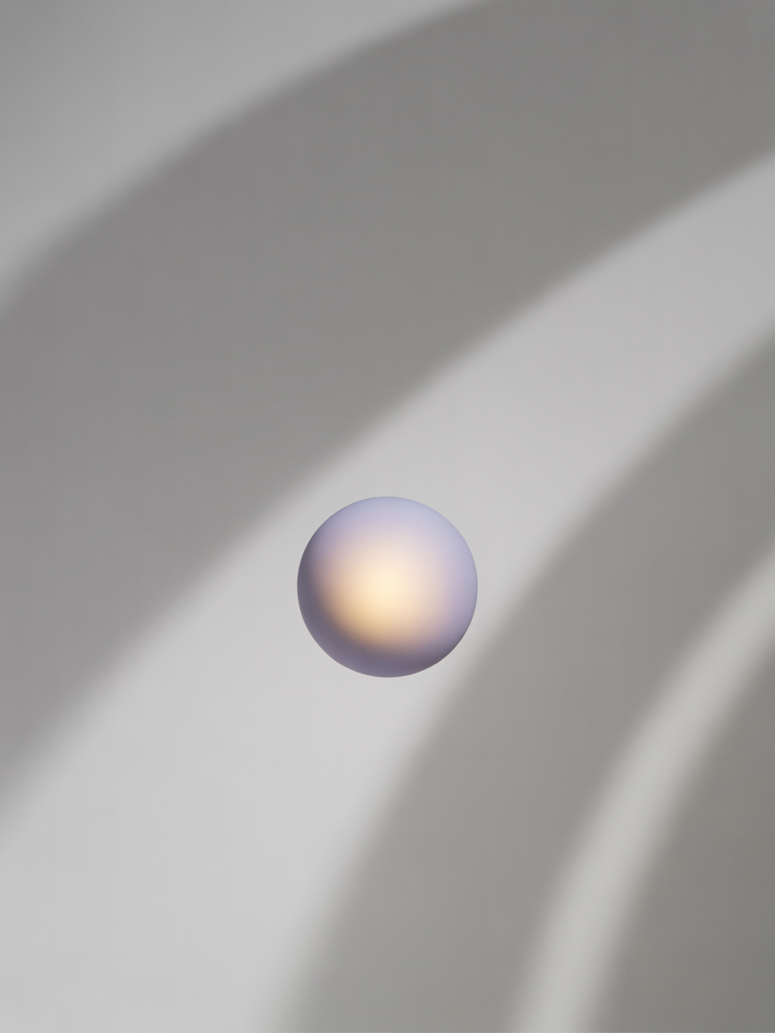 Minimalist Pearl Sphere with Light Rays Wall Art