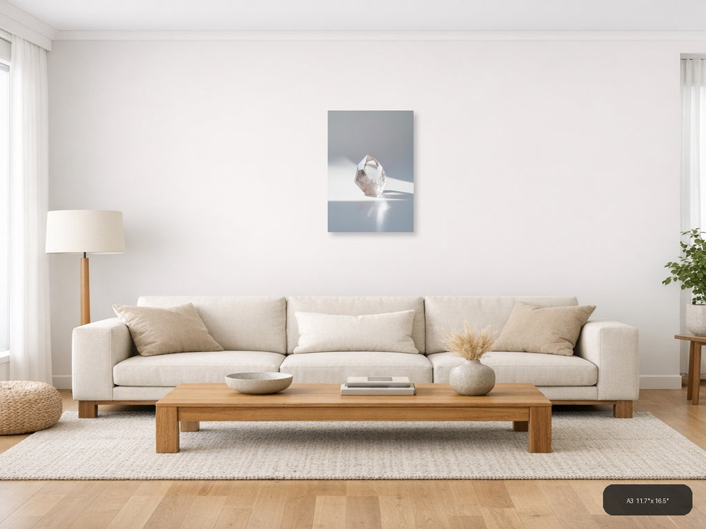 Crystal — Minimalist (Portrait) Canvas Print | Minimalist Wall Art | A4 A3 A2 A1 — A3 / Living Room