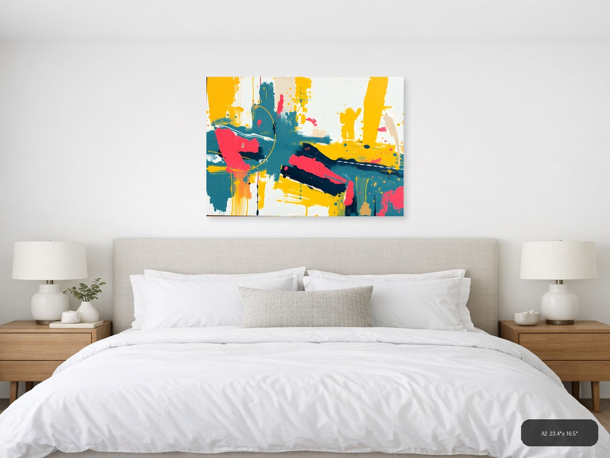 Vibrant Abstract Expressionist Landscape Wall Art — A2 / Bedroom