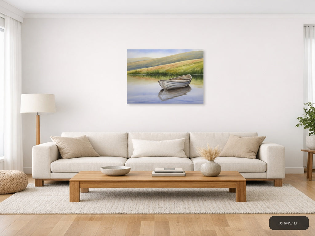 Rn — Watercolor (Landscape) Canvas Print | Watercolor Wall Art | A4 A3 A2 A1 — A3 / Living Room