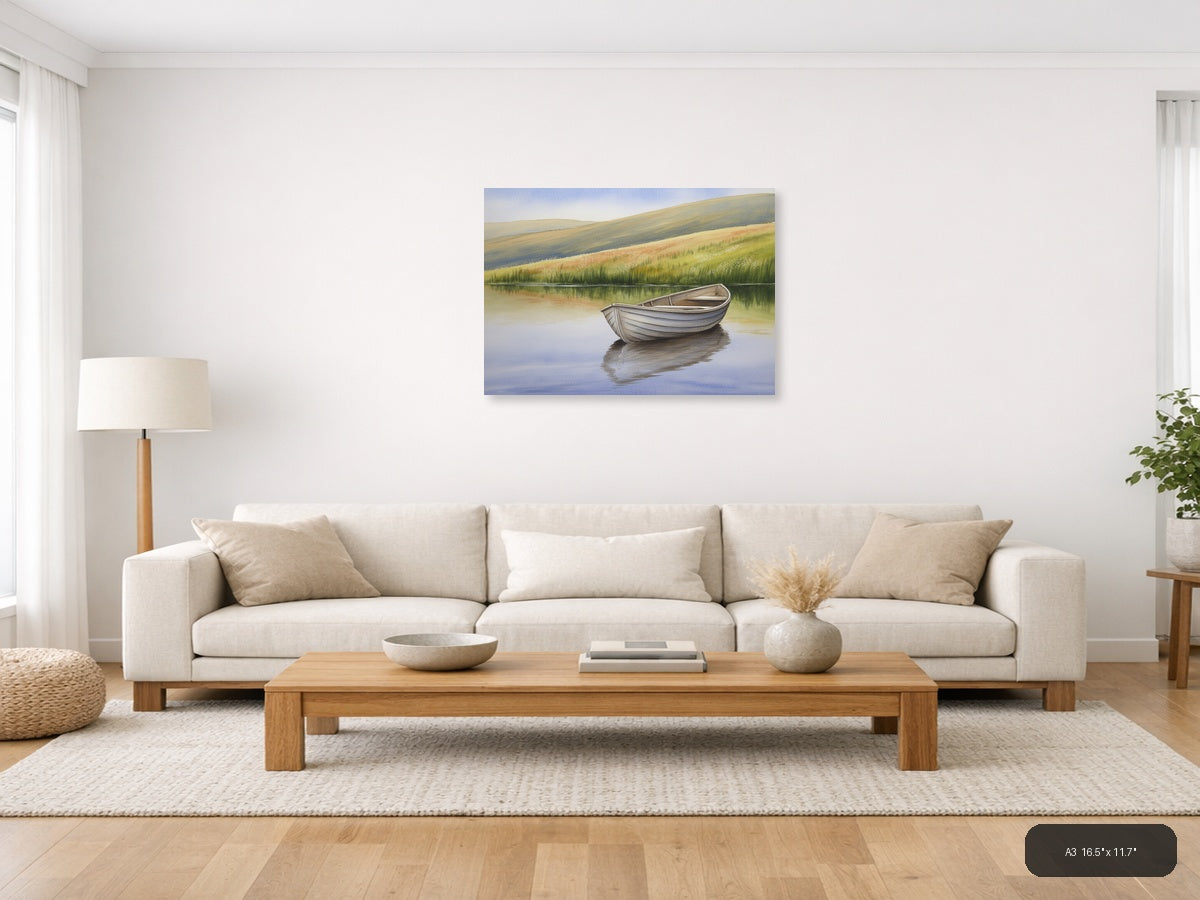 Rn — Watercolor (Landscape) Canvas Print | Watercolor Wall Art | A4 A3 A2 A1 — A3 / Living Room