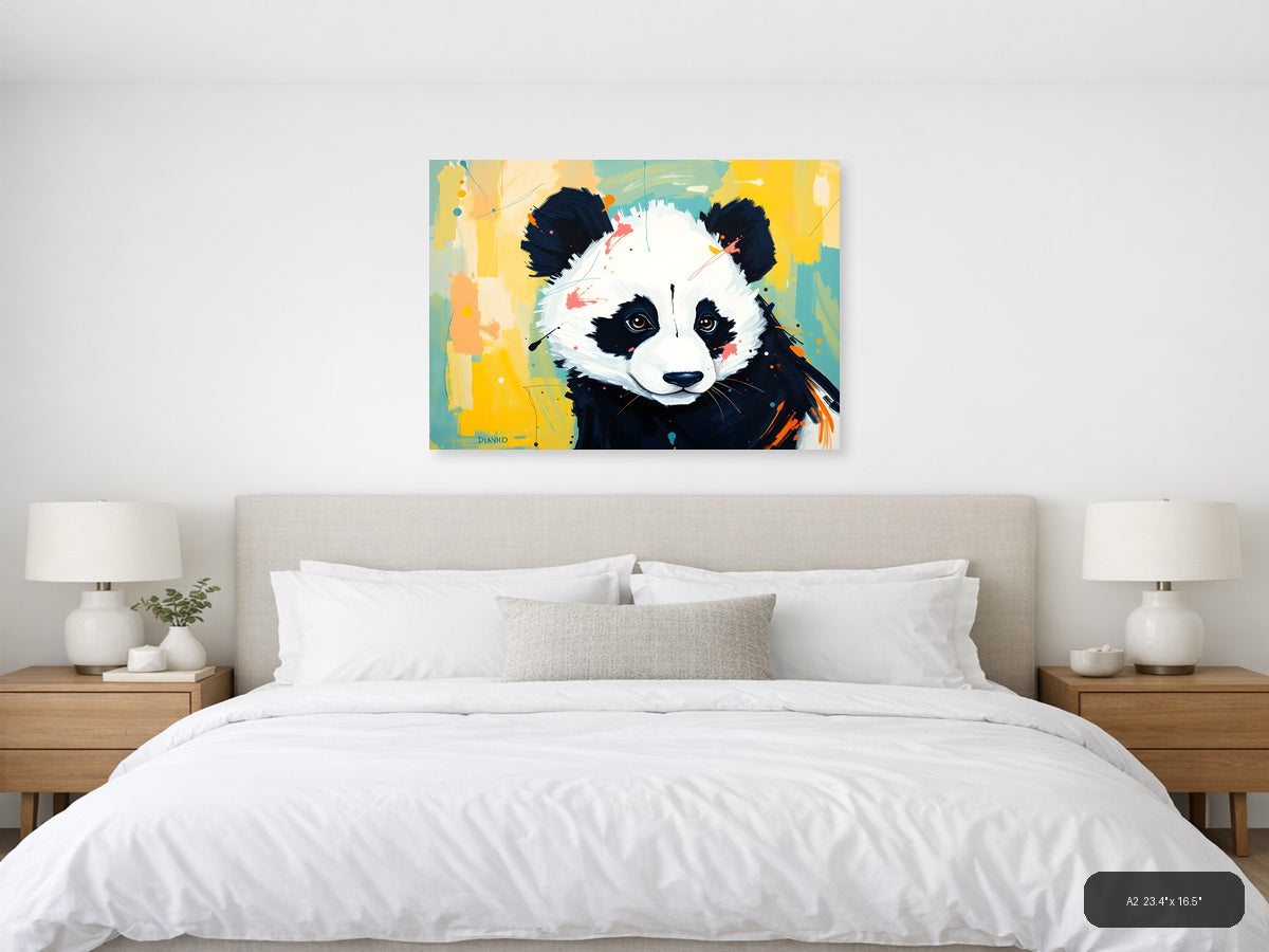 Abstract Panda Face Pop Art Modern Wall Art — A2 / Bedroom
